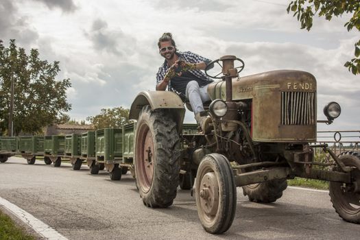 ROVIGO, ITALY 19 FEBRUARY 2020: Love agricultural work