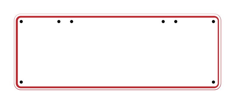 A typical blank Australian number plate to scale