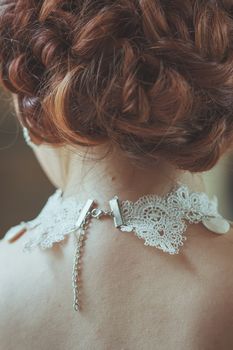 Beautiful lace collar fabric For the bride at the wedding