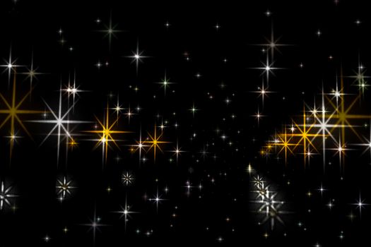 Animated stars on a black background. The starry sky