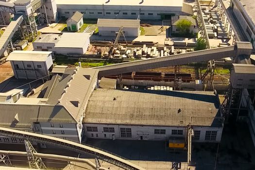 Panorama of the cement plant. Large cement plant. The production of cement on an industrial scale in the factory.