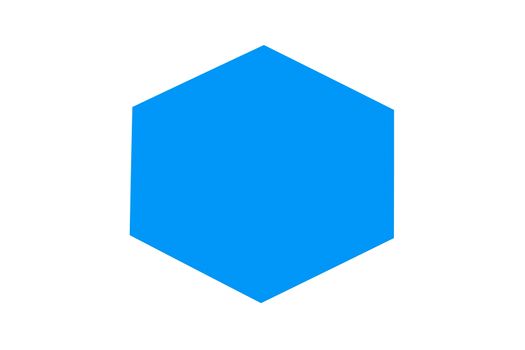 Blue Decahedron. blue geometric figure on a white background.