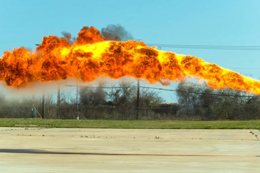 Flamethrower in action. a Flamethrower operational test.