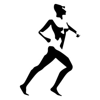 Black and white abstract runner in silhouette