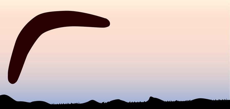 A desert sky scene with a boomerang