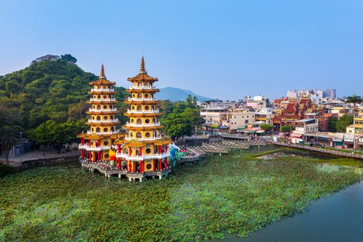 Dragon and Tiger Pagodas in Kaohsiung, Taiwan.