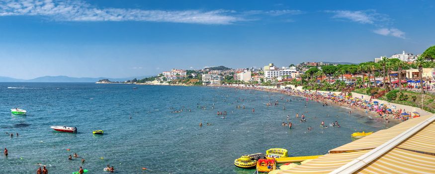 Kusadasi, Turkey – 07.16.2019. Beautiful Ladies beach in Kusadasi, Aydin province, on a sunny summer day