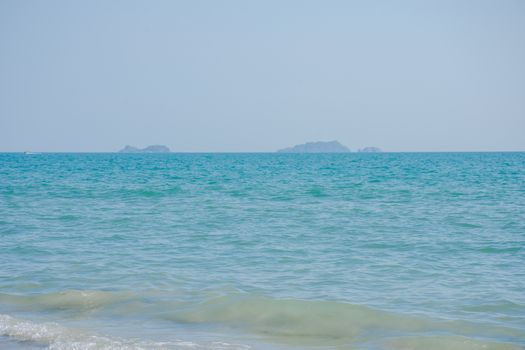 View of the sea at Nang Ram Beach, Rayong Province, Thailand