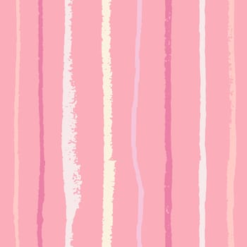Pastel color vertical textured lines on pink trendy seamless pattern background. Design for wrapping paper, wallpaper, fabric print, backdrop. Vector illustration.