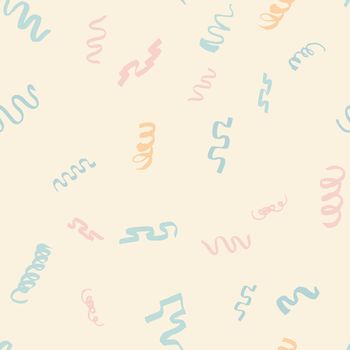 Pink and turquoise graffiti arrows and curls trendy seamless pattern with hand drawn texture colorful background. Design for wrapping paper, wallpaper, fabric print, backdrop. Vector illustration.