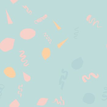 Pastel pink graffiti textured shapes seamless pattern modern background. Design for wrapping paper, wallpaper, fabric print, backdrop. Vector illustration.