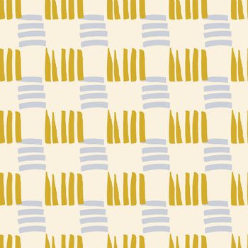 Mustard and grey modern seamless pattern with hand drawn texture background. Design for wrapping paper, wallpaper, fabric print, backdrop. Vector illustration.