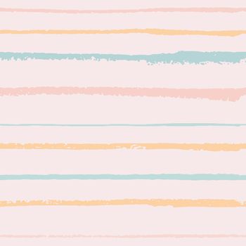 Pastel colors horizontal textured lines trendy seamless pattern with hand drawn elements background. Design for wrapping paper, wallpaper, fabric print, backdrop. Vector illustration.