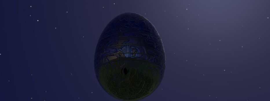beautiful Easter egg at sunset and sky - 3d rendering