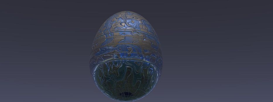 beautiful Easter egg at sunset and sky - 3d rendering