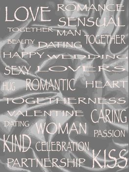 A silk abstract background with romance and lovers text