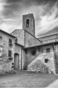 The medieval architecture of San Gimignano, iconic town in the province of Siena, and one of the most visited place in Tuscany, Italy
