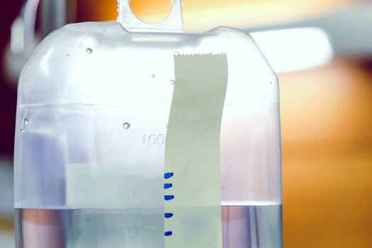 Medical Care,Close up of IV saline solution drip for patient in hospital