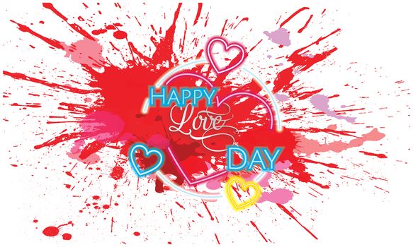 color splash on lovely heart on this love day