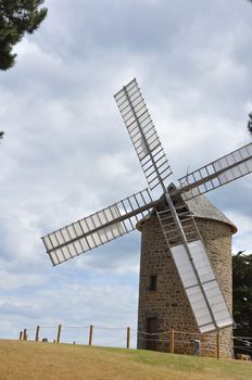 windmill in the countryside, France. miller's habitat for making flour