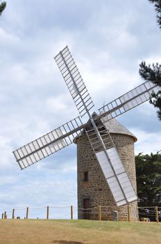 windmill in the countryside, France. miller's habitat for making flour