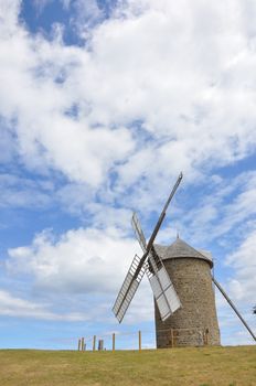 windmill in the countryside, France. miller's habitat for making flour