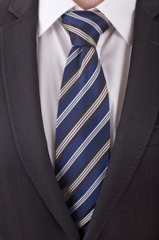 Business Power, Detail closeup, jacket men's, shirt with a blue tie