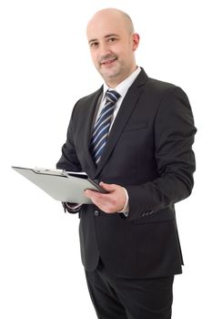 happy business man portrait isolated on white