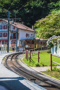 The Rhune cog train in the Pyrénées-Atlantique in France