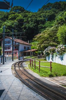 The Rhune cog train in the Pyrénées-Atlantique in France