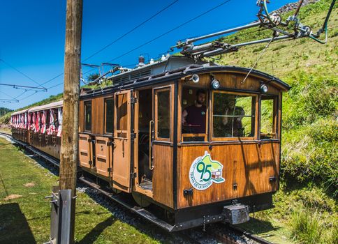 The Rhune cog train in the Pyrénées-Atlantique in France