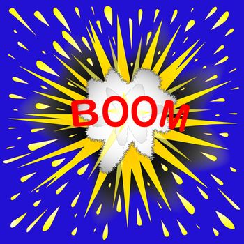 Abstract cartoon bubble explosion with the text BOOM