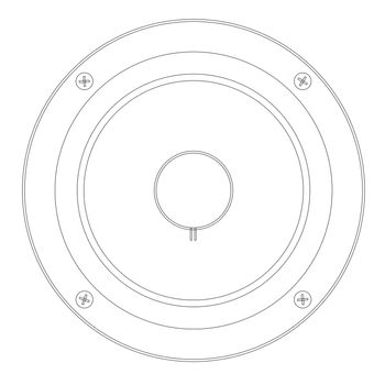 Outline drawing of a typical musical amplifier speaker