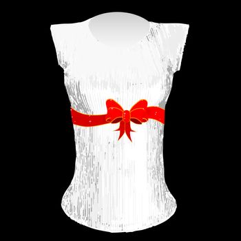 A bright red Christmas gift ribbon a T shirt design