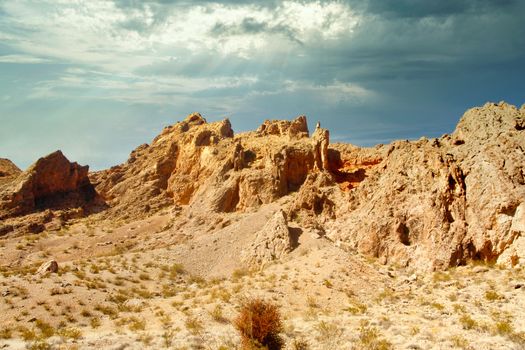 Sandstone rocks in desert in southwest United States