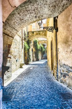 Ancient Alley in the medieval town of Orvieto, Italy