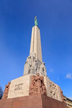 The Freedom Monument is in Riga the capital of Latvia.  The memorial honours the soldiers killed during the Latvian War of Independence (1918 - 1920).