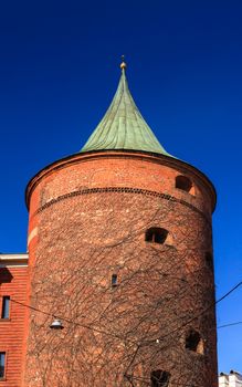 The Powder Tower in Riga, capital of Latvia, dates back to the 14th century and was originally part of the defensive fortress surrounding the old town.