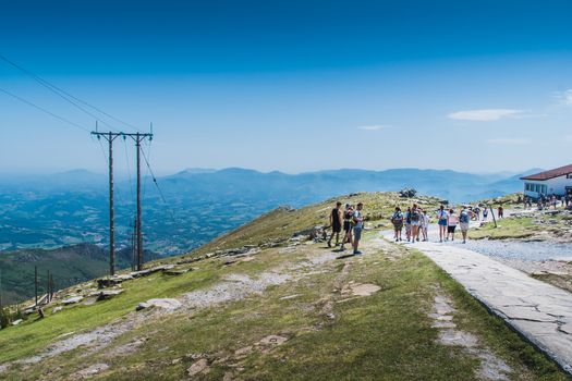 The Rhune mountain in the Pyrenees-Atlantique in France