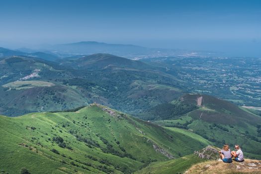 The Rhune mountain in the Pyrenees-Atlantique in France