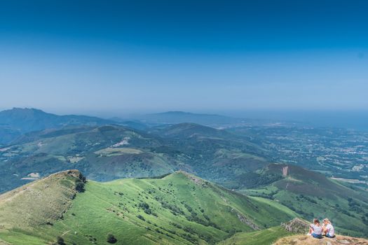 The Rhune mountain in the Pyrenees-Atlantique in France