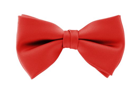 A red bow tie isolated on white background with clipping path
