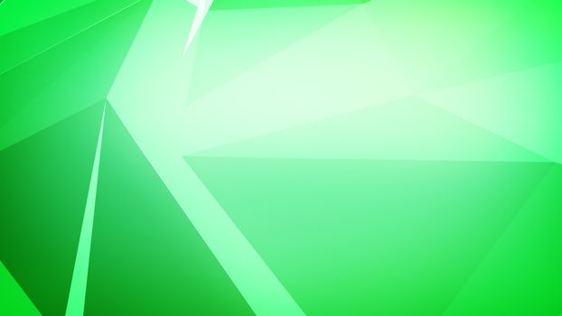 3d rendering background with triangles connected in  green color.