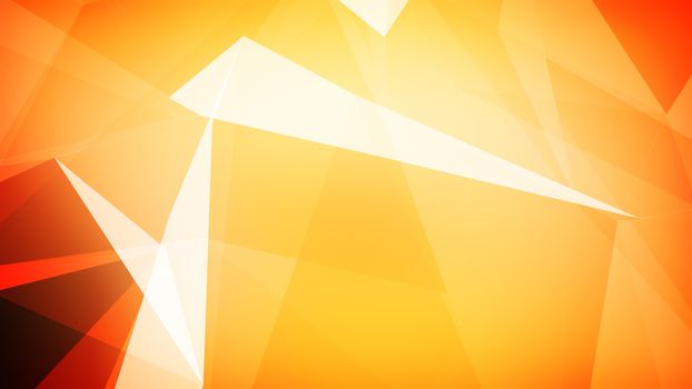 3d illustration of Plexus effect geometric triangle. Abstract background in light orange color.