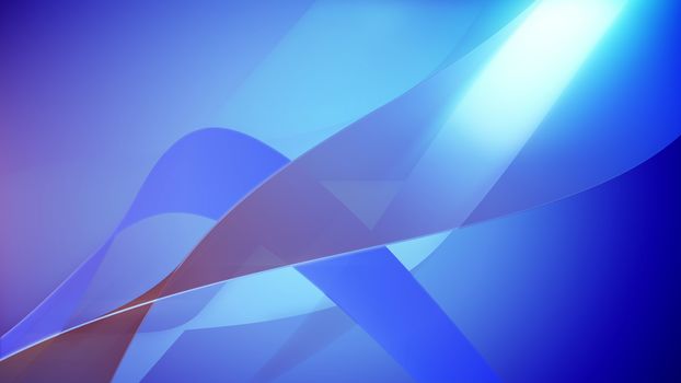 Blue colored 3d rendering of abstract wavy background