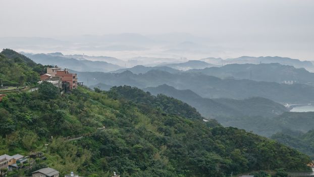 The landscape of Jiufen mountain town, Travel in Taiwan.