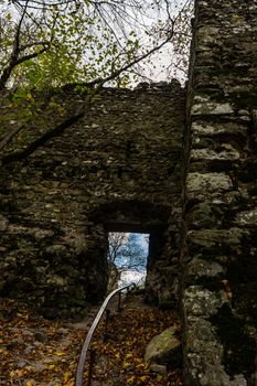 Famous Bochorma castle town ruins in Caucasus mountain in Georgia