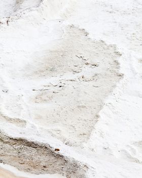 The view across a white travertine terrace in Pamukkale, southwestern Turkey.  The site is a UNESCO World Heritage Site.