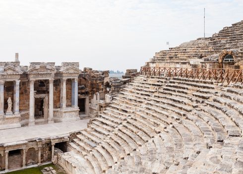 Hierapolis was an ancient city built alongside hot springs in Turkey.  The theatre was constructed in the 2nd century AD and the site is now a UNESCO World Heritage Site.