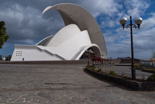 Santa Cruz de Tenerife, Spain -January 9, 2020: Auditorio de Tenerife. This auditorium was designed by famous architect Santiago Calatrava